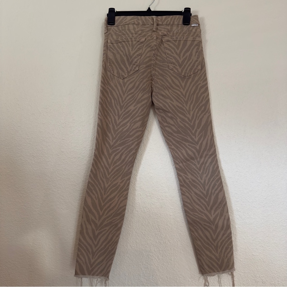 Mother Jeans Size 27 The Looker Ankle Fray in Sweet Stripes Khaki Dangerous Game - Picture 12 of 13